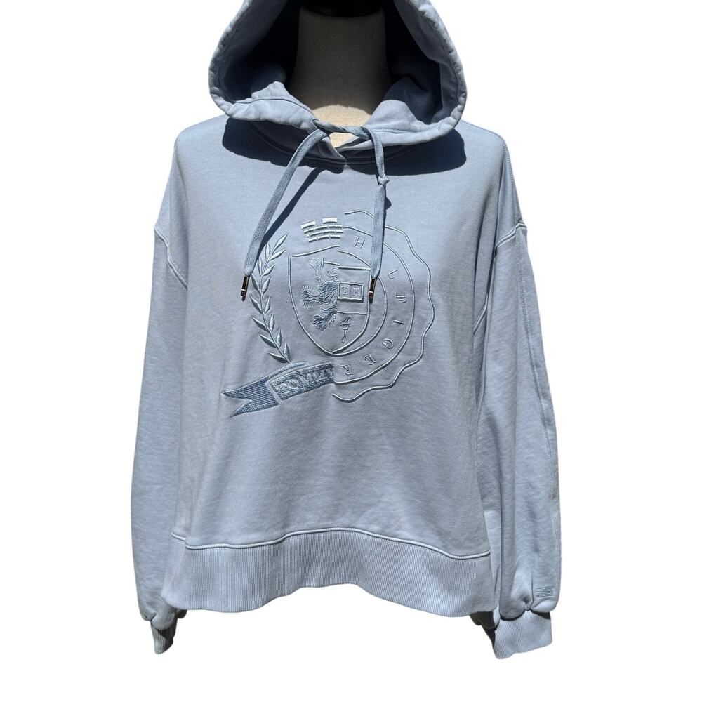 Tommy Hilfiger Icons Crop Oversized Hoodie Women’s Small Pullover